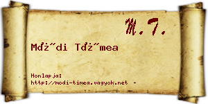 Módi Tímea névjegykártya