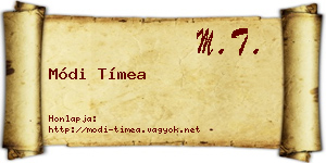 Módi Tímea névjegykártya